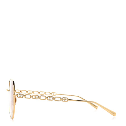 Louis Vuitton Metal My LV Chain Round Sunglasses Z1650W Gold 3 of 8
