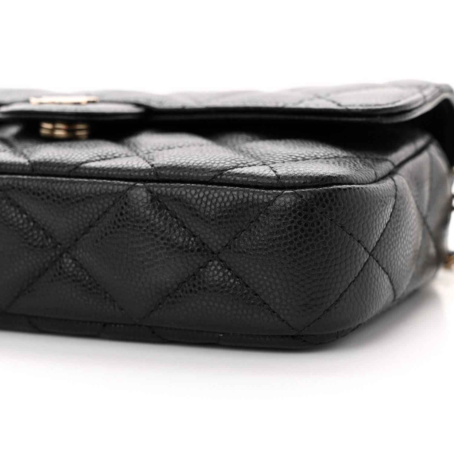 Chanel Caviar Quilted Flap Phone Holder With Chain Black 11 of 12