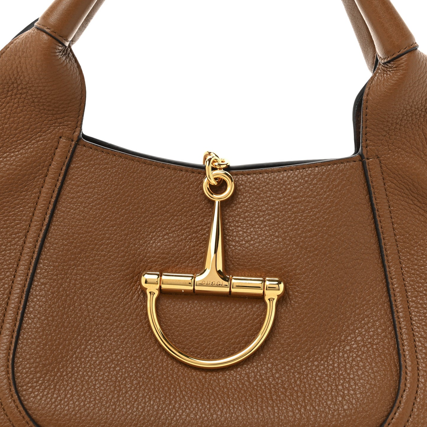 Grained Calfskin Softbit Medium Shoulder Bag Brown
