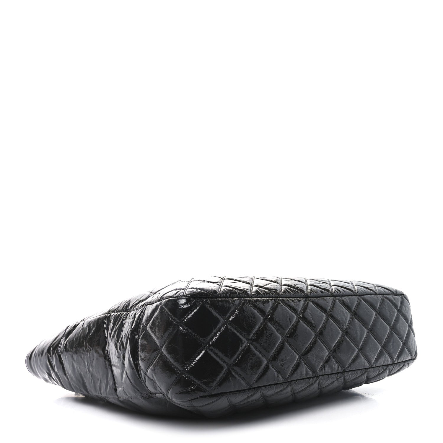 Chanel Shiny Aged Calfskin Quilted Large Shopping Bag Black 3 of 9