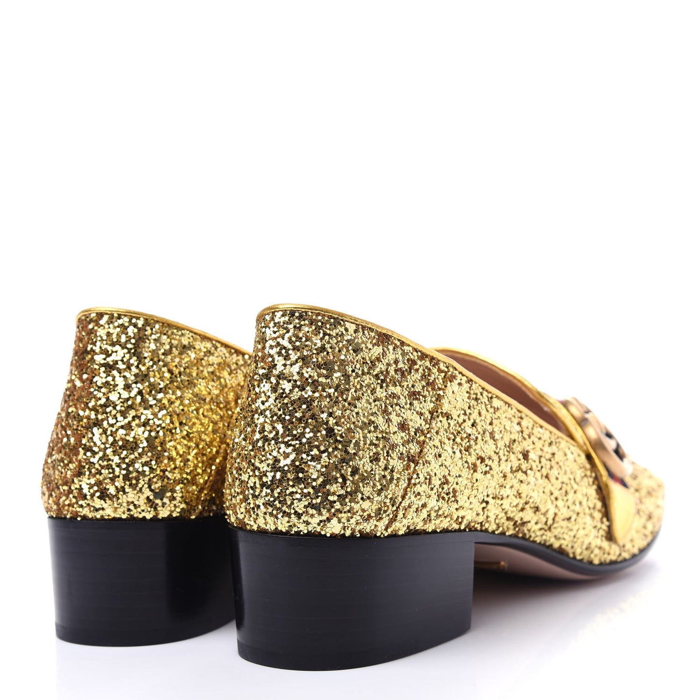 Glitter Web Peyton Loafers 41 Gold