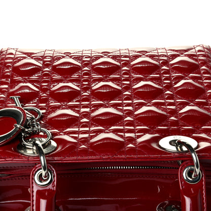Christian Dior Patent Cannage Medium Lady Dior Red 5 of 7