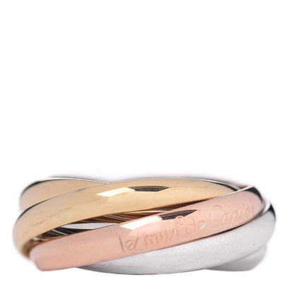Cartier 18K Pink Yellow White Gold Five Band Les Must De Cartier Trinity Ring 49 4.75 1 of 4