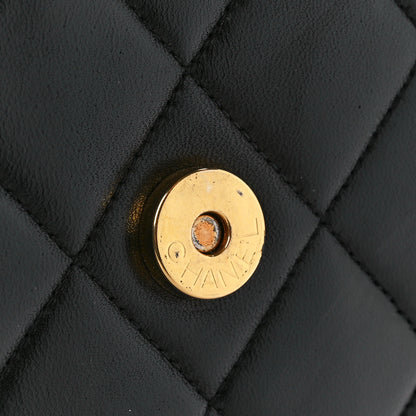 Chanel Lambskin Quilted CC Single Flap Shoulder Bag Black 9 of 14