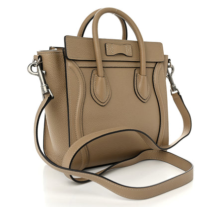 Celine Drummed Calfskin Nano Luggage Dune 3 of 11