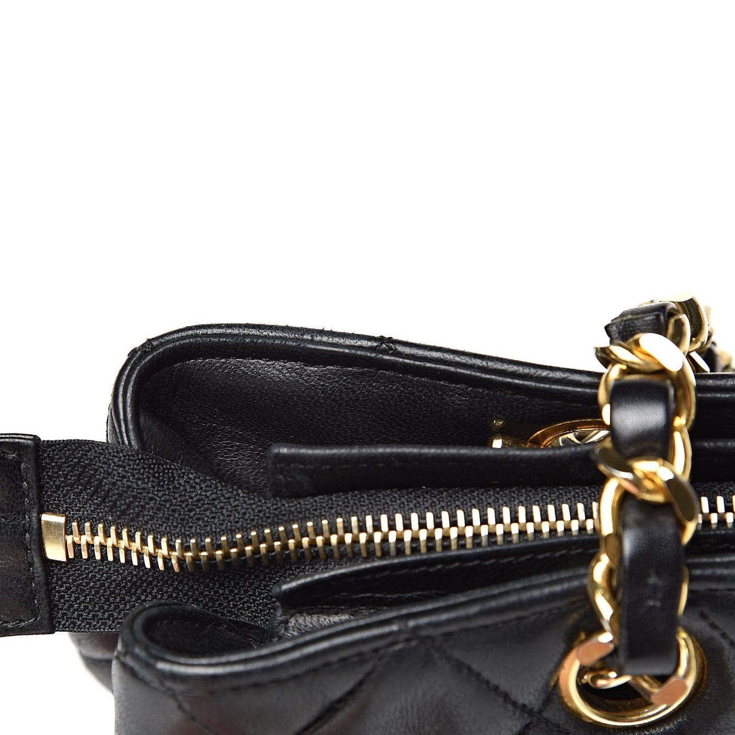 Lambskin Quilted Shopping Tote Black