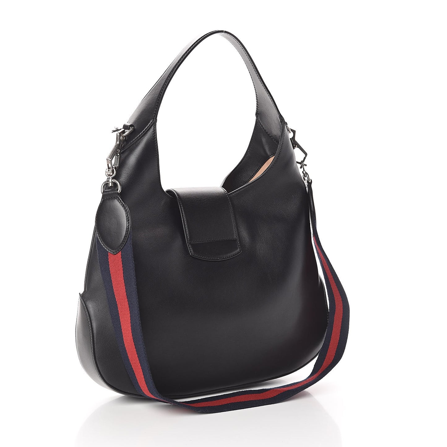 Calfskin Web Garden Collection Embroidered Medium Dionysus Hobo Black