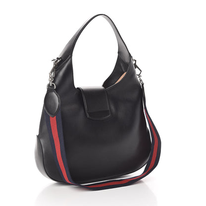 Gucci Calfskin Web Garden Collection Embroidered Medium Dionysus Hobo Black 3 of 9
