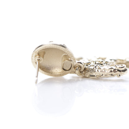 Chanel Crystal CC Drop Earrings Gold 4 of 5