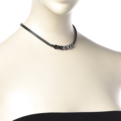Chanel Ruthenium Logo Choker Necklace 2 of 6