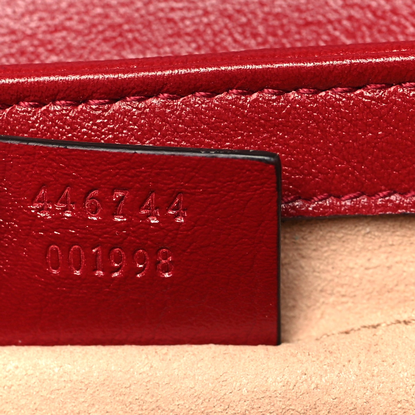 Monogram Azalea Calfskin Matelasse Diagonal Mini GG Marmont Shoulder Bag Beige Ebony New Cherry Red