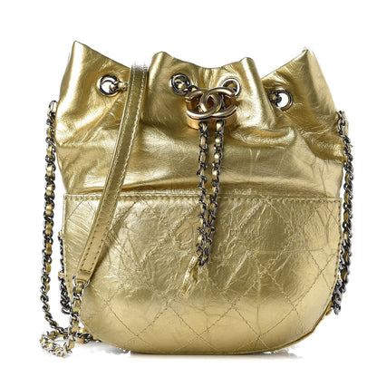 Chanel Metallic Aged Calfskin Quilted Small Gabrielle Bucket Gold 1 of 8