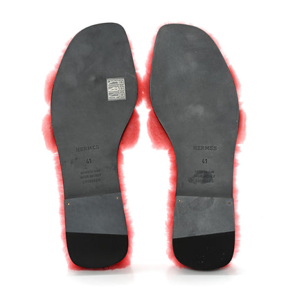 Hermes Woolskin Oran Sandals 41 Rose Du Desert 6 of 8