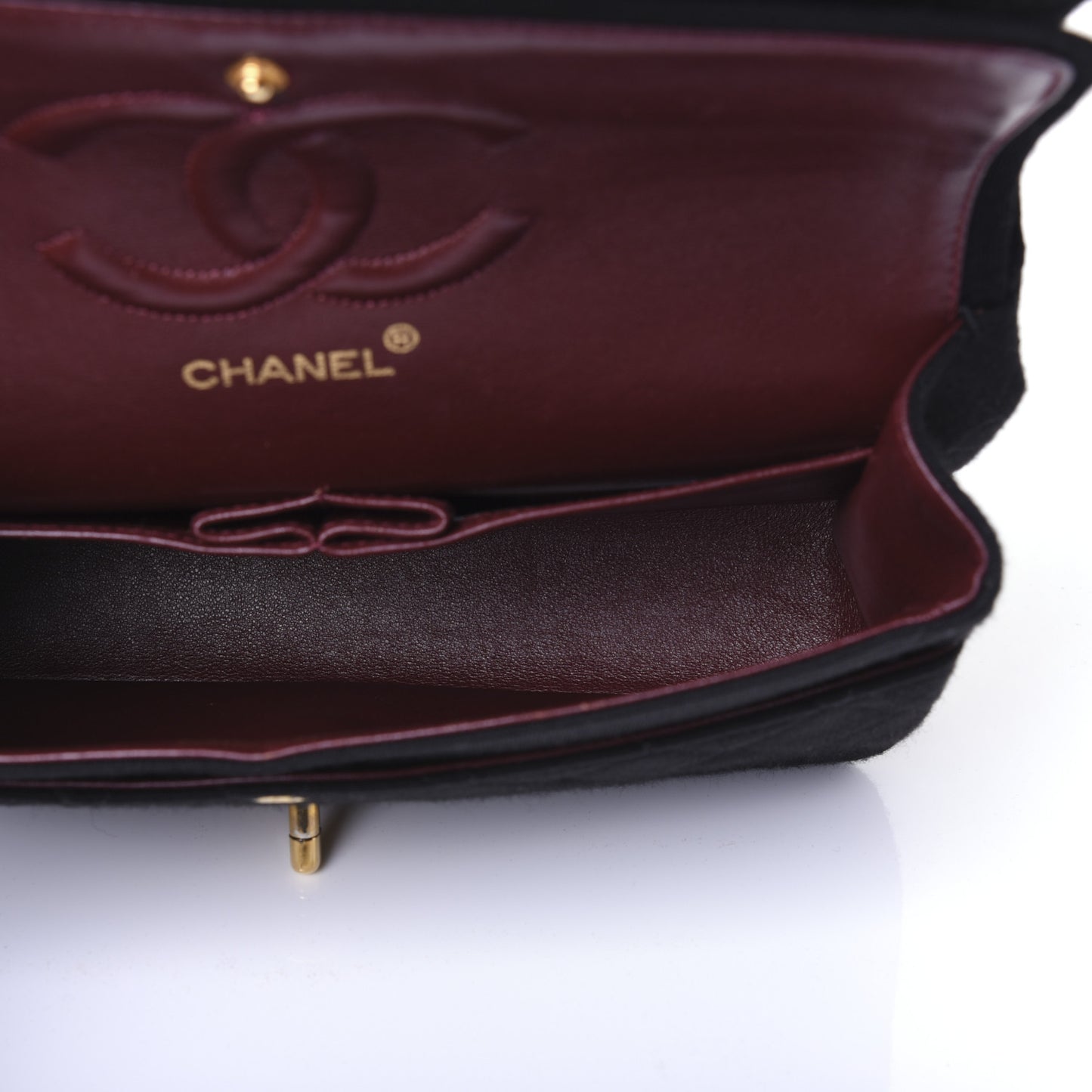 Jersey Quilted Medium Double Flap Black