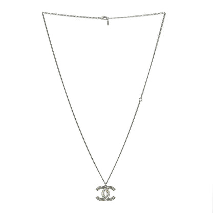 Chanel Baguette Crystal CC Necklace Silver 2 of 4