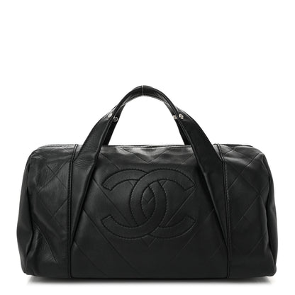 Chanel Calfskin CC Chevron All Day Long Boston Black 1 of 10
