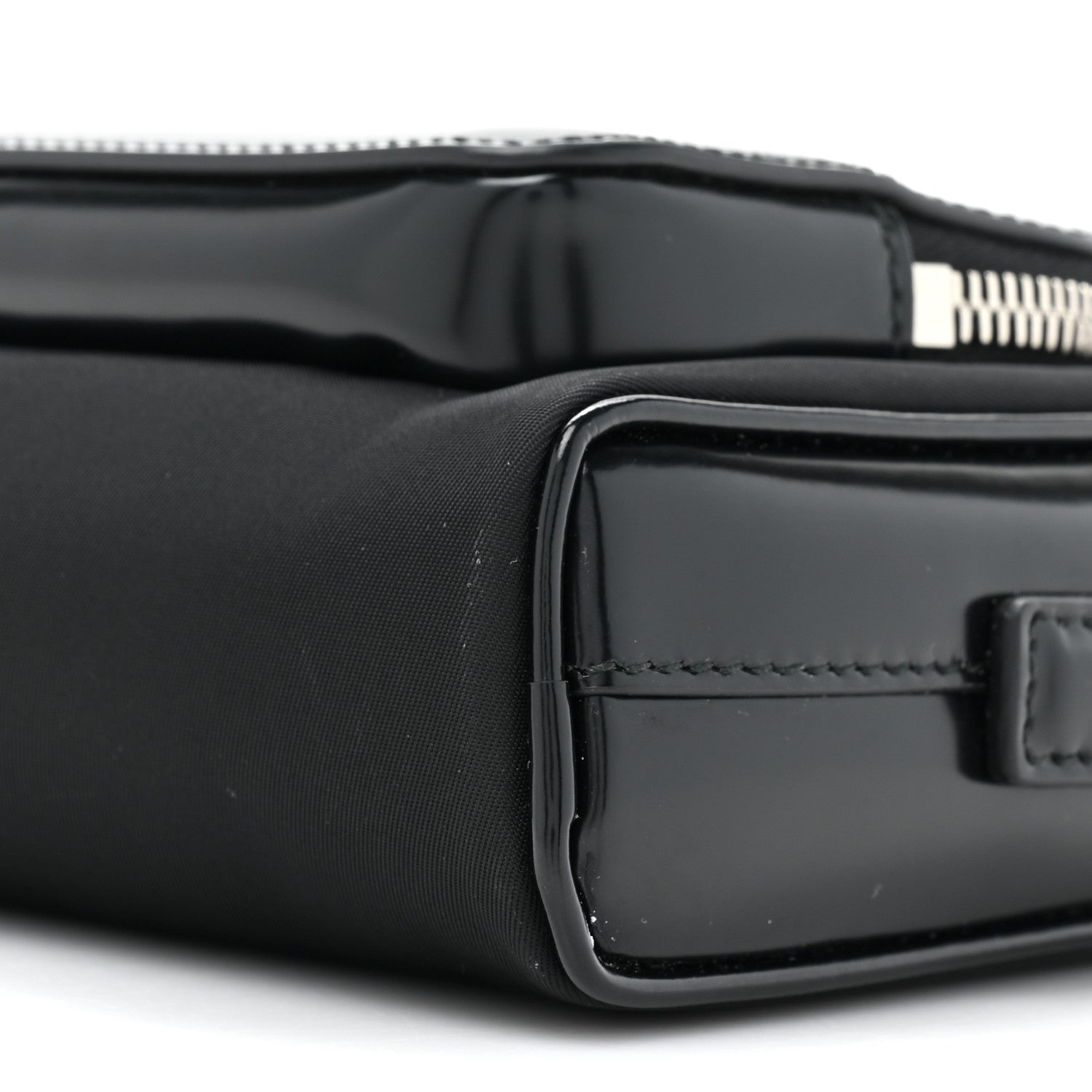 Prada Re-Nylon Tessuto Brushed Calfskin Crossbody Black 8 of 9