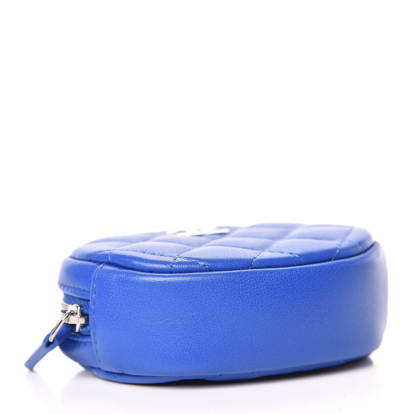 Lambskin Quilted Zip Around Classic Coin Purse Dark Blue