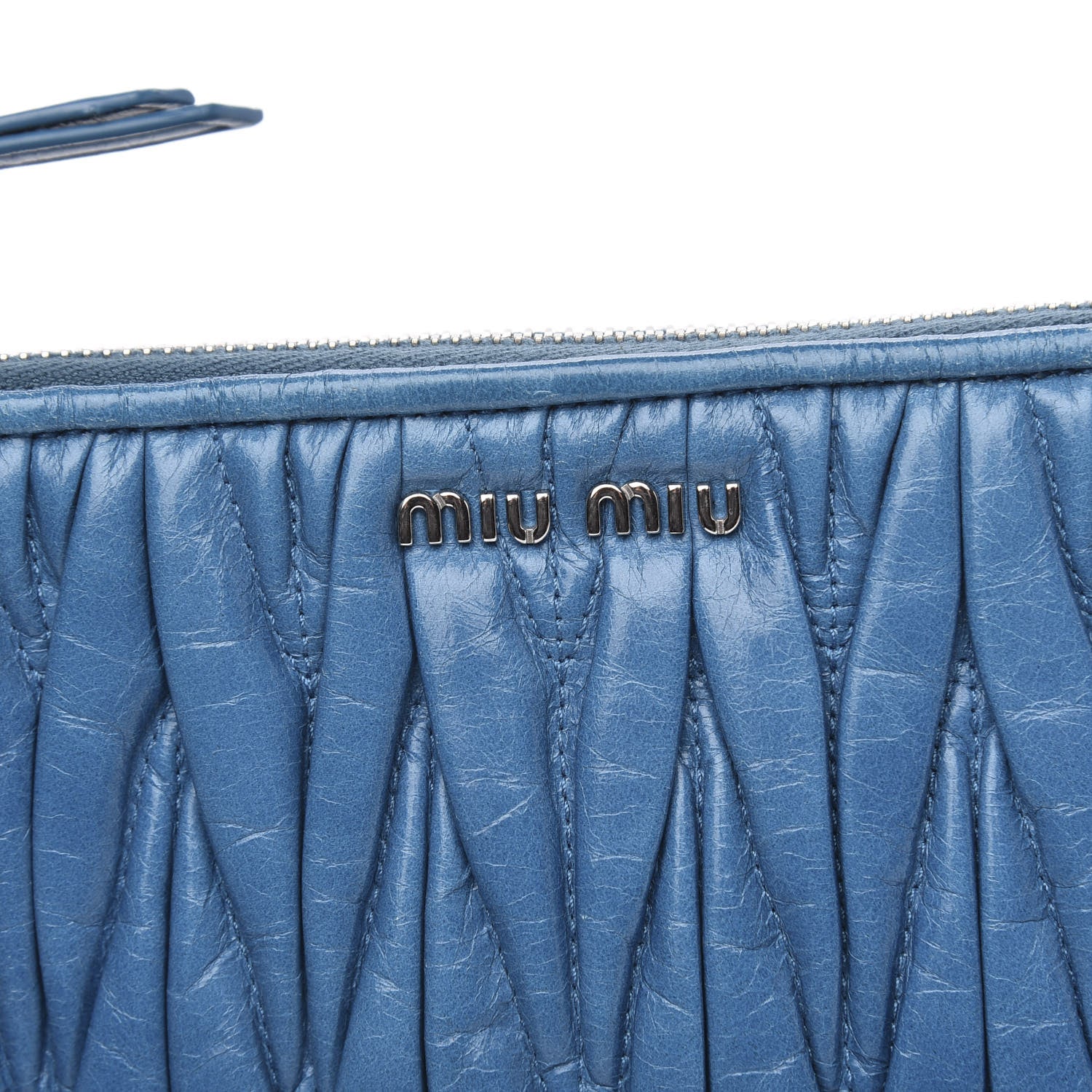 Miu Miu Nappa Matelasse Double Zip Crossbody Turchese 10 of 10