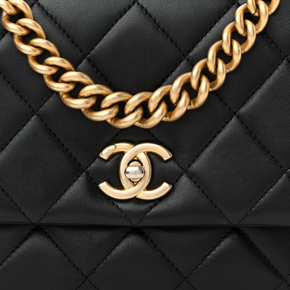 Chanel Lambskin Quilted Small Side Note Flap Black 7 of 11