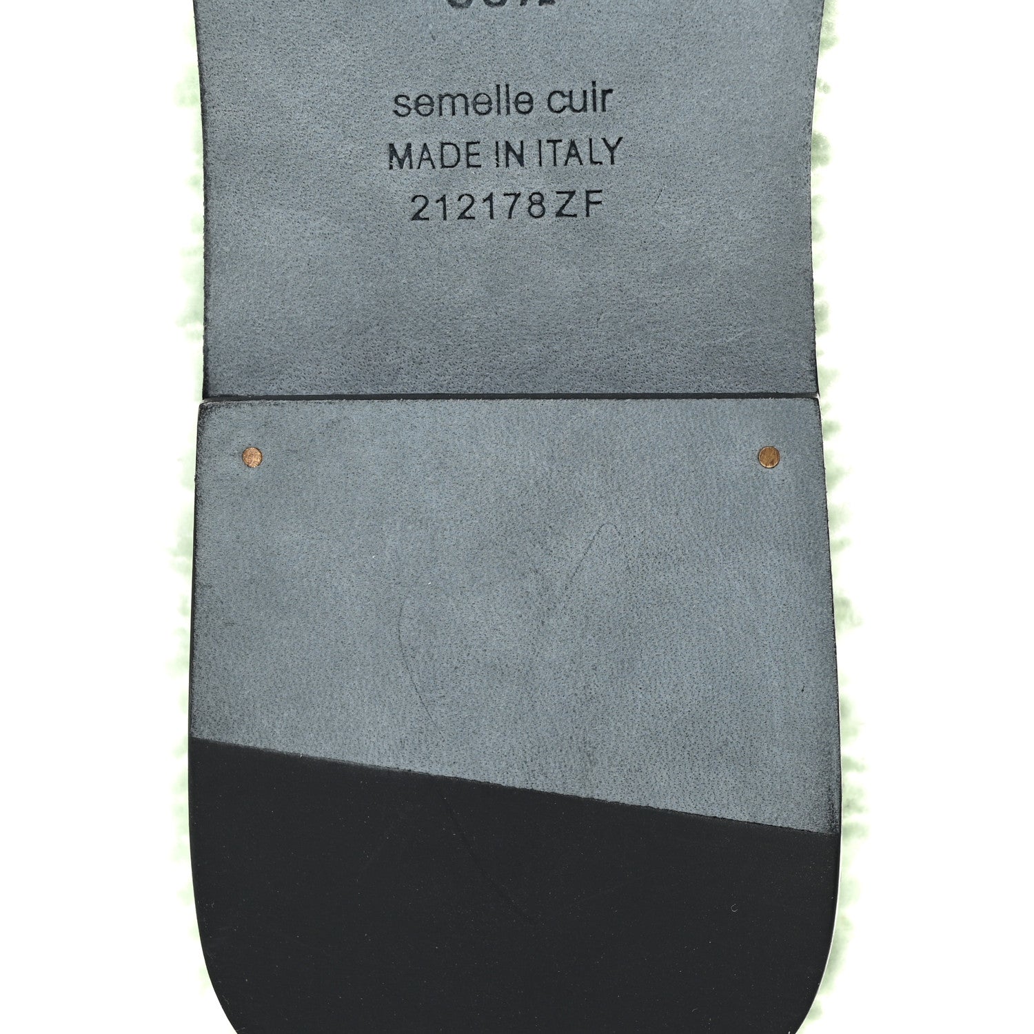 Hermes Woolskin Oran Sandals 38.5 Vert D’Eau 8 of 11