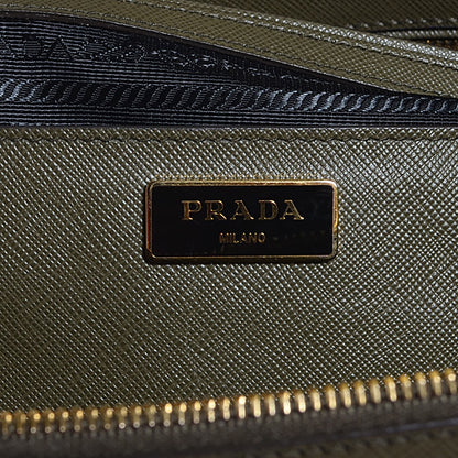 Prada Saffiano Lux Extra Large Galleria Double Zip Tote Militare 6 of 10