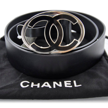 Chanel Leather CC Logo Belt 105 42 Black 3 of 7