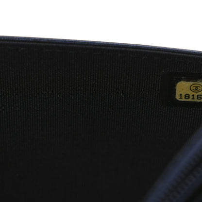 Chanel Calfskin Double Stitch Boy Wallet On Chain WOC Navy 8 of 11