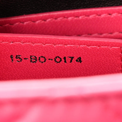 Christian Dior Lambskin Cannage Medium Tri-Color Lady Dior Fuchsia Anemone Black 7 of 10