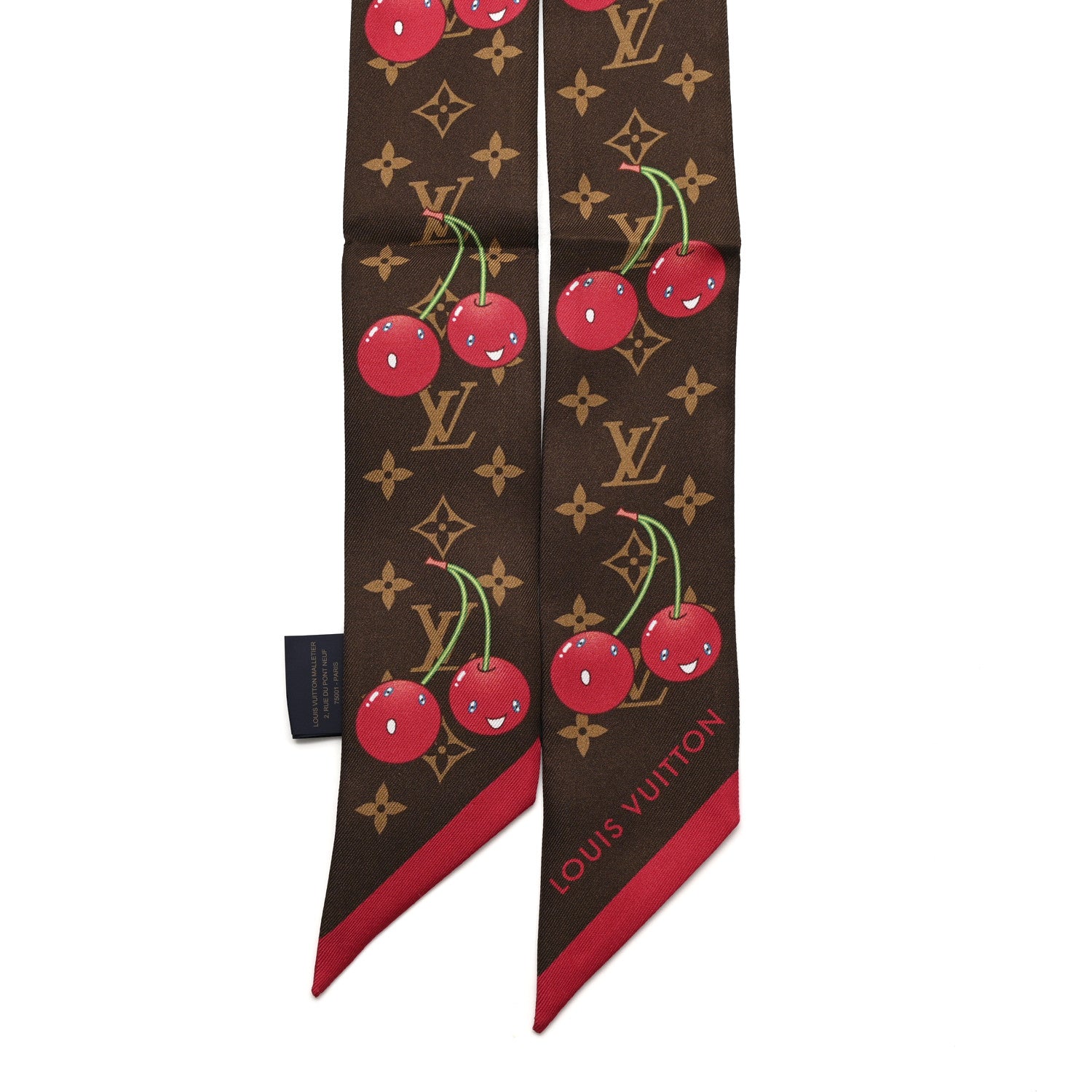 Louis Vuitton LV X TM Silk Monogram Cerises Bandeau Brown 2 of 3