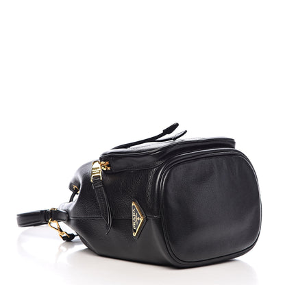Prada Glace Calfskin Embossed Bucket Bag Black 4 of 10