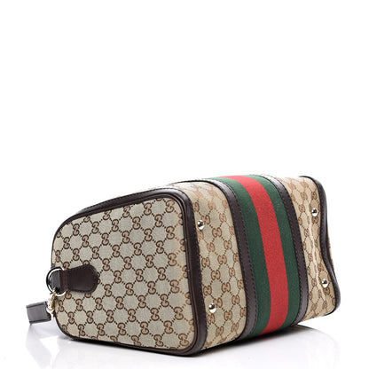 Gucci Monogram Vintage Web Medium Boston Dark Brown 5 of 14