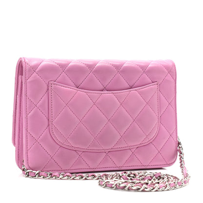 Chanel Lambskin Quilted Wallet On Chain WOC Purple 2 of 10