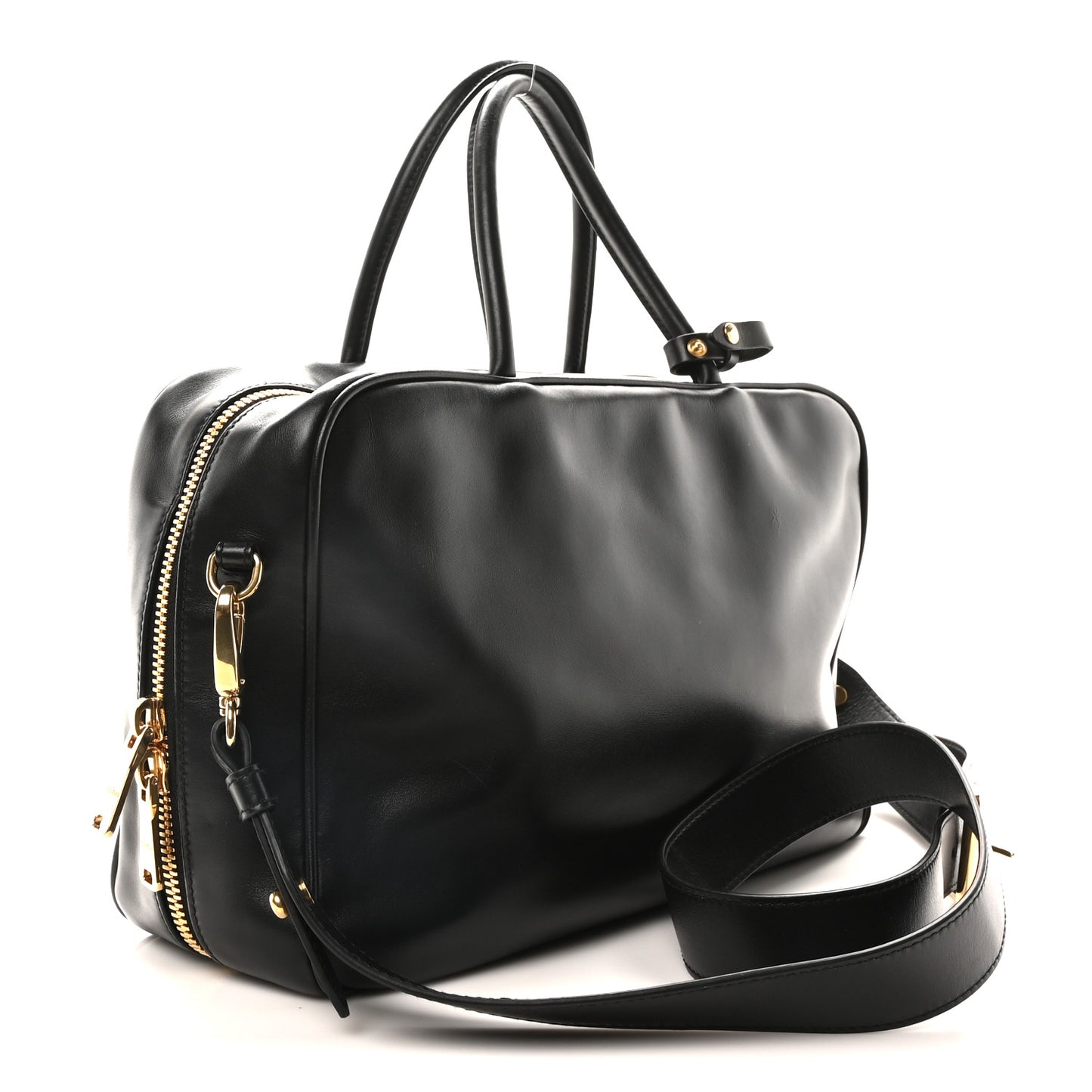 Soft Calf Softy Beau Top Handle Bag Black