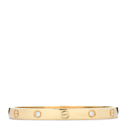 Cartier 18K Yellow Gold 4 Diamond LOVE Bracelet 17 3 of 5