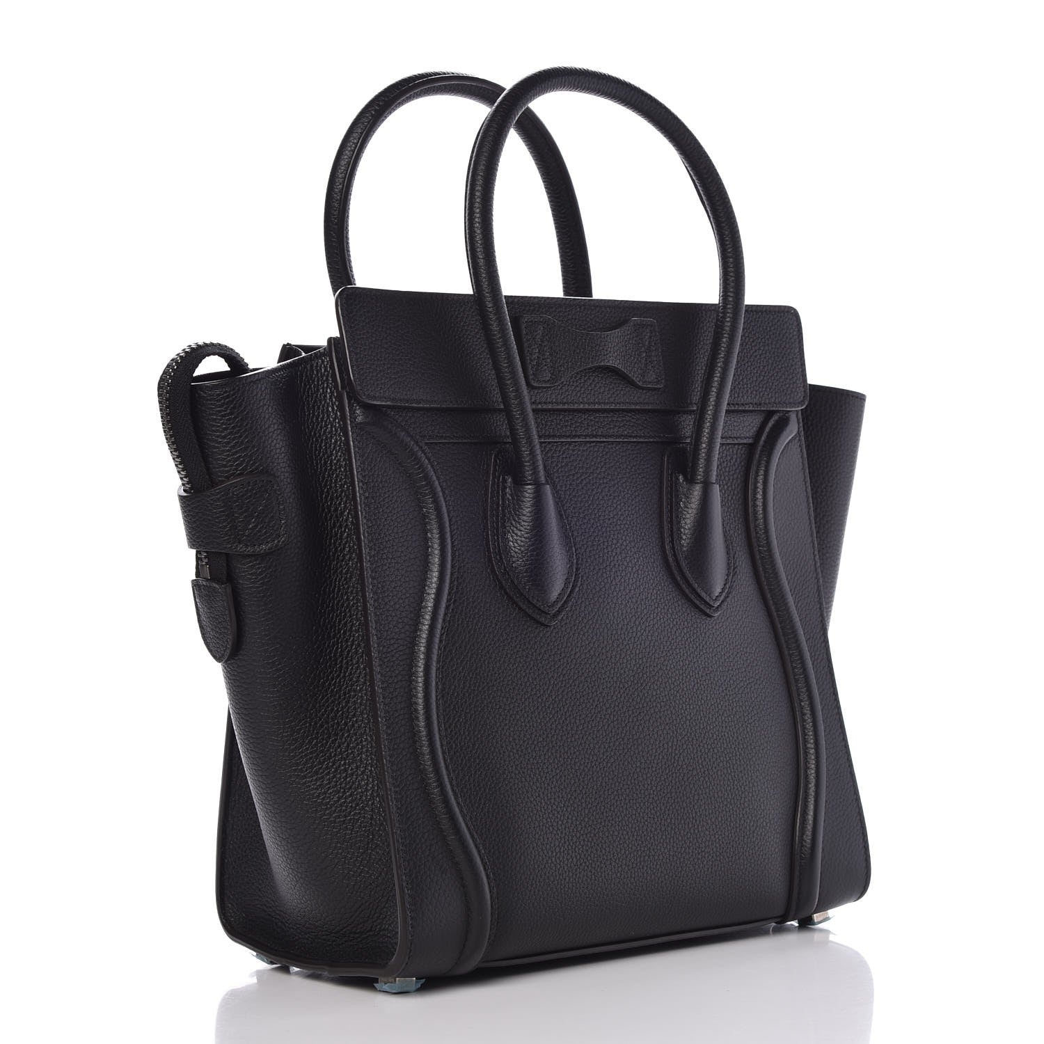 Celine Drummed Calfskin Micro Luggage Black 3 of 7