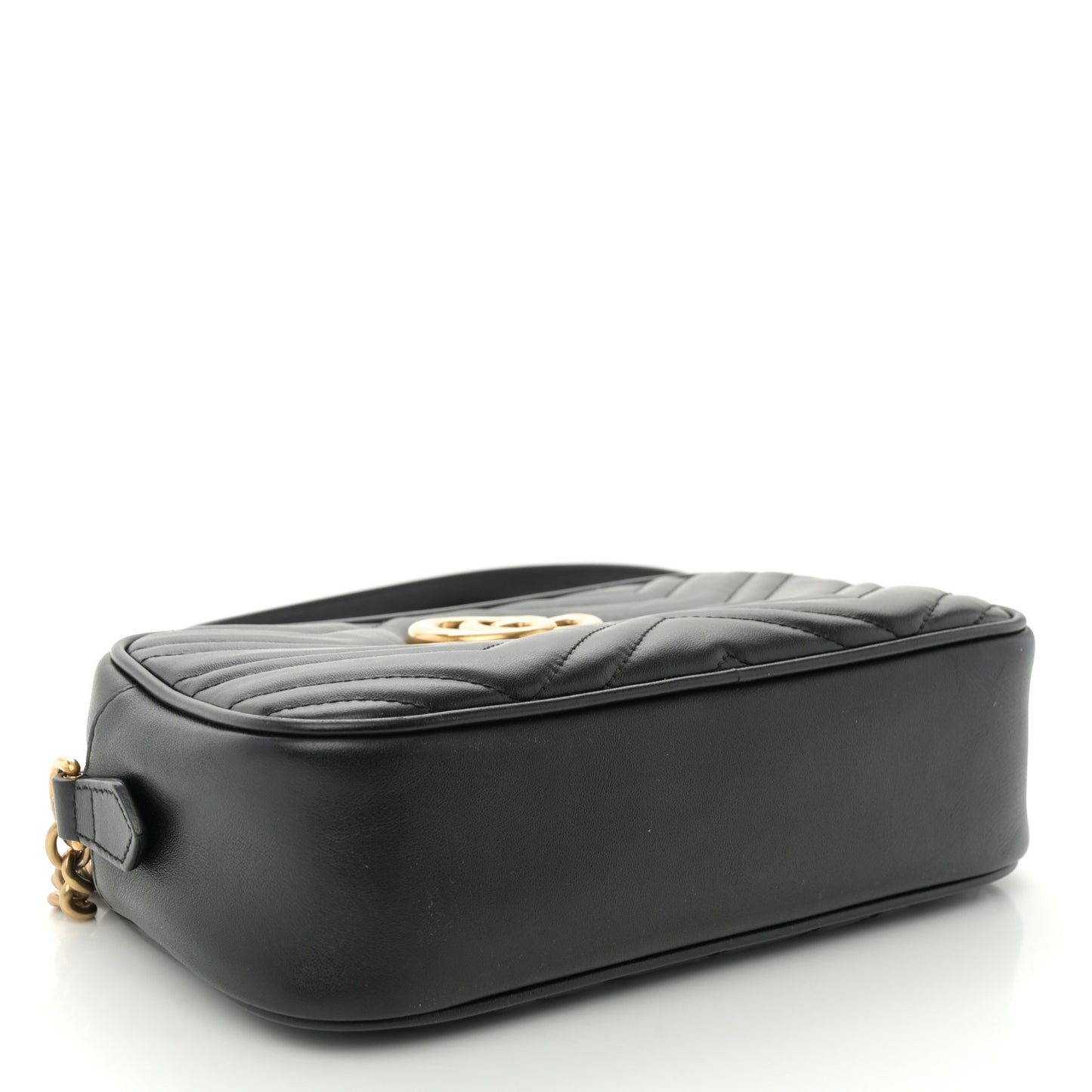 Calfskin Matelasse Small GG Marmont Chain Shoulder Bag Black
