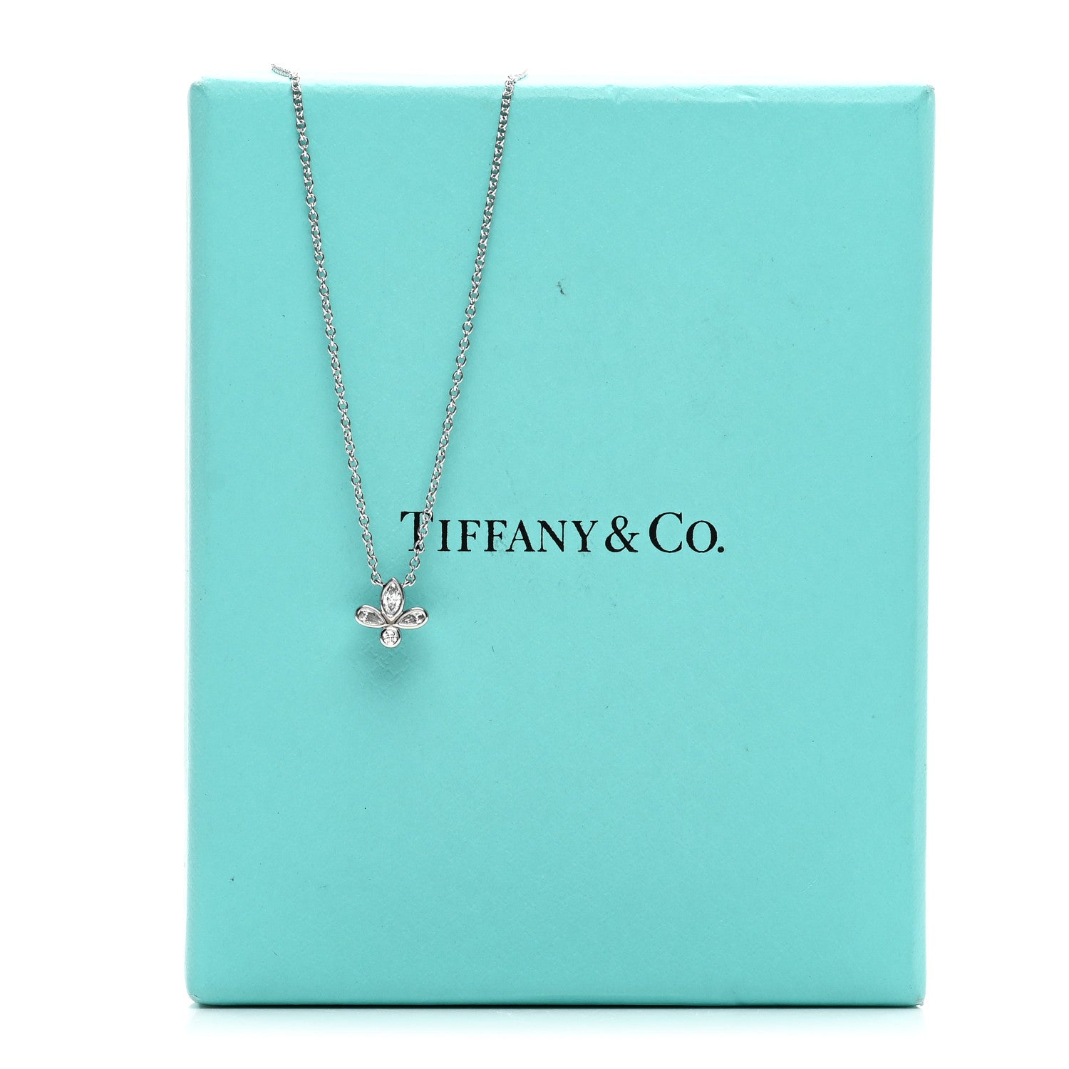 Tiffany Platinum Diamond Fleur de Lis Pendant Necklace 5 of 5