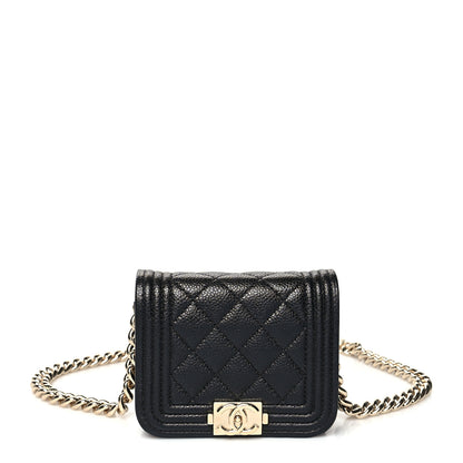 Chanel Caviar Quilted Boy Flap Waist Belt Bag Black 1 of 11