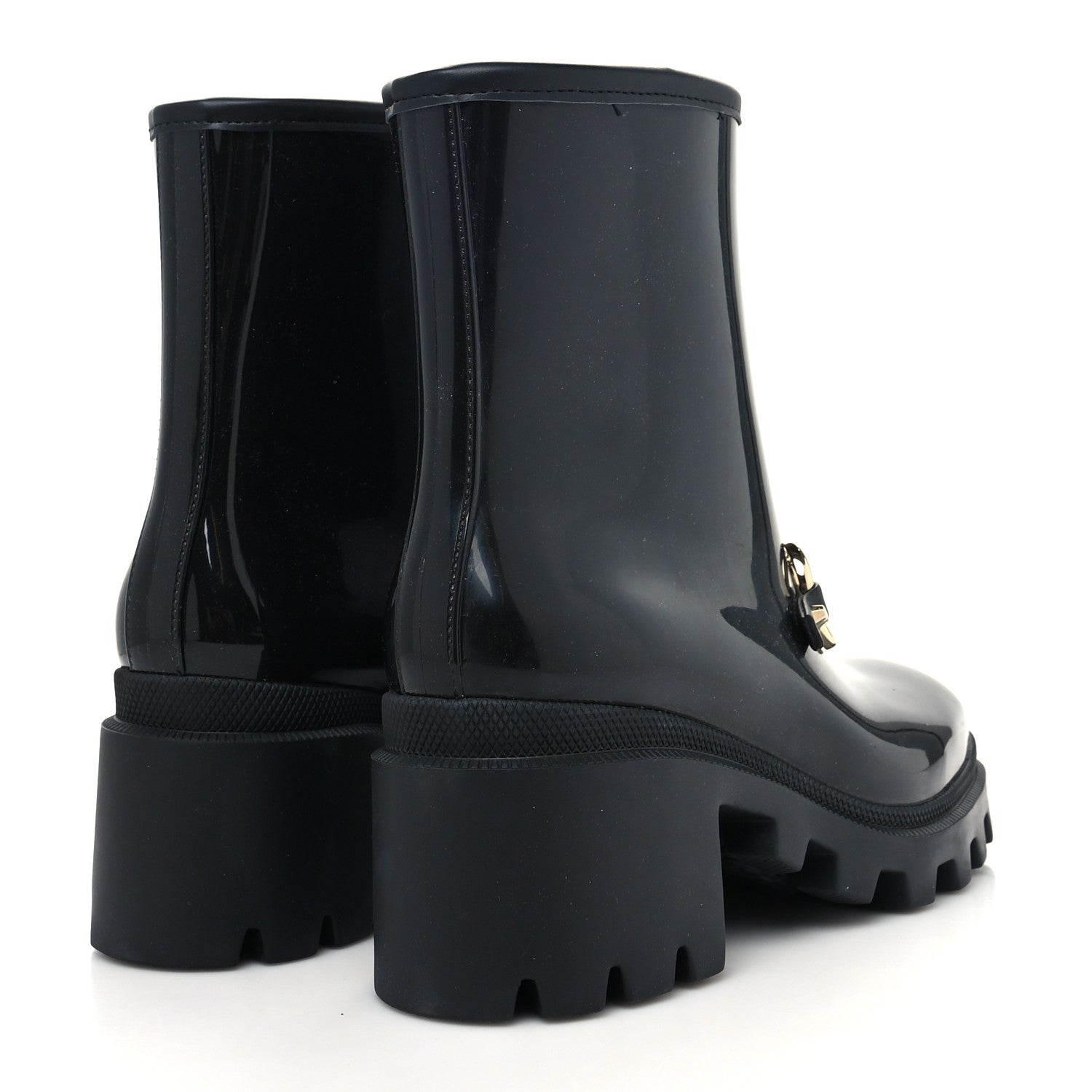 Gucci Rubber Womens Horsebit Ankle Boots 36 Black 4 of 6