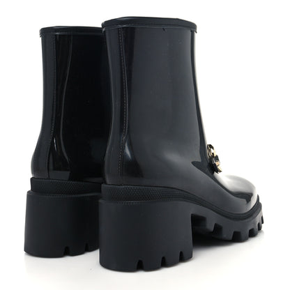 Gucci Rubber Womens Horsebit Ankle Boots 36 Black 4 of 6