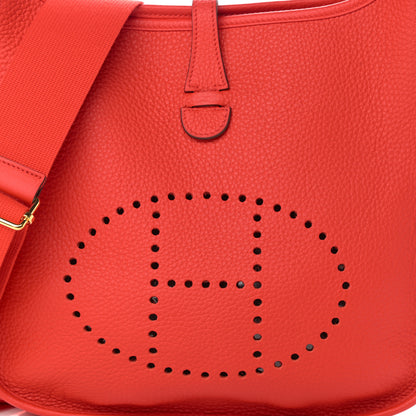 Hermes Taurillon Clemence Evelyne III PM Rouge De Coeur 8 of 11