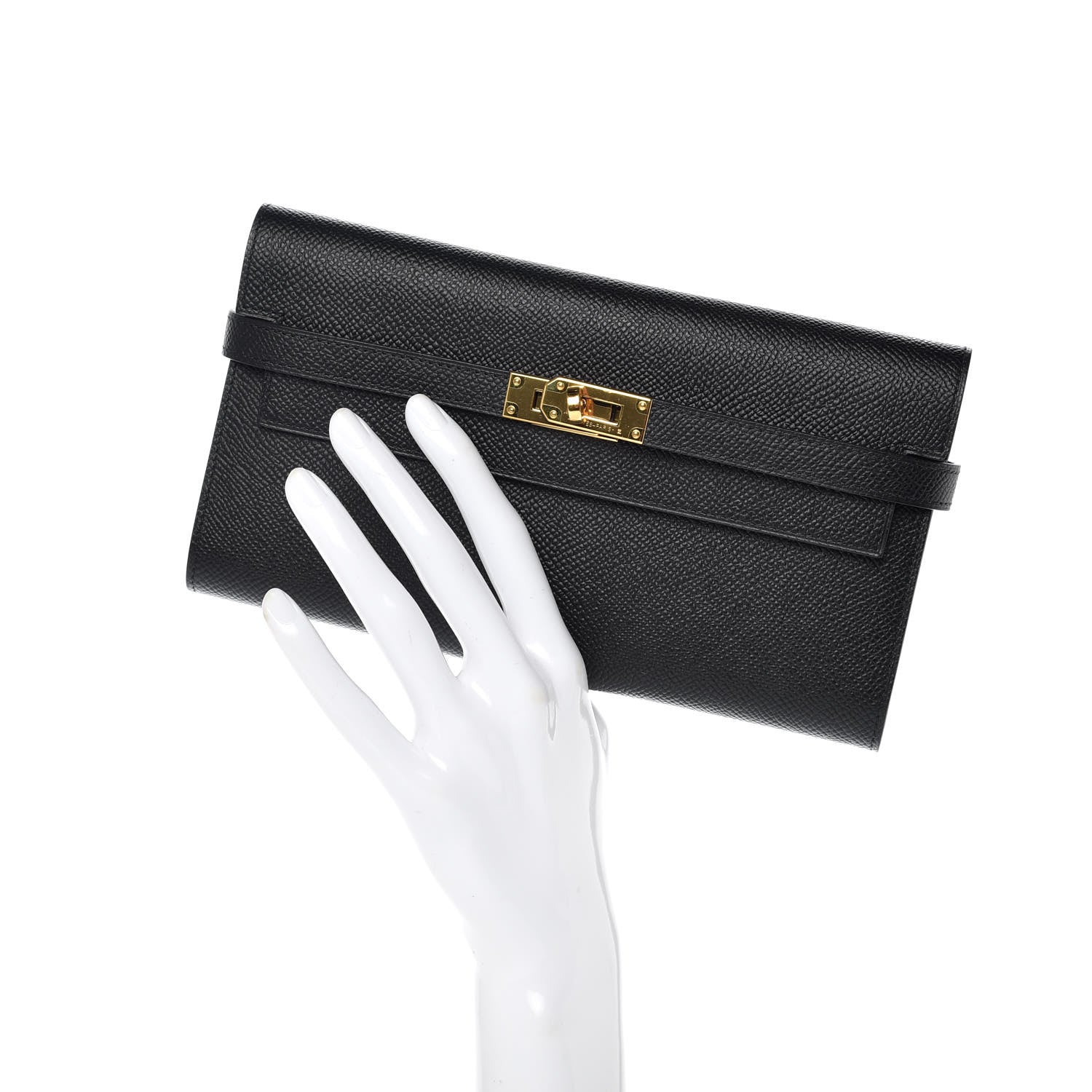 Hermes Epsom Kelly Longue Wallet Black 2 of 9
