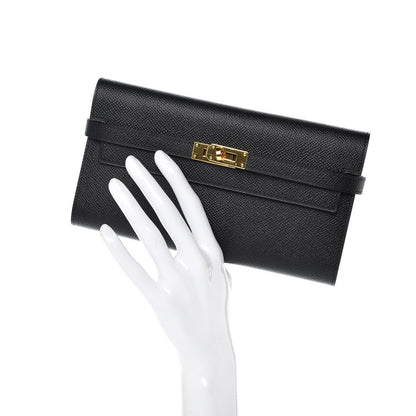 Hermes Epsom Kelly Longue Wallet Black 2 of 9