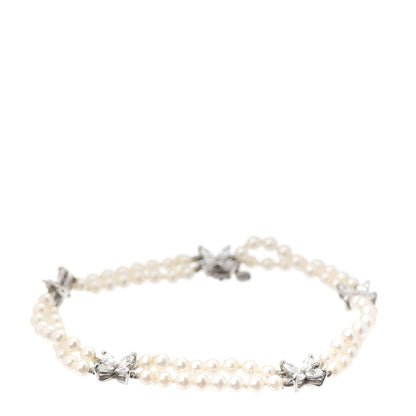 Tiffany Platinum Diamond Pearl Victoria Two-row Bracelet 6 of 7