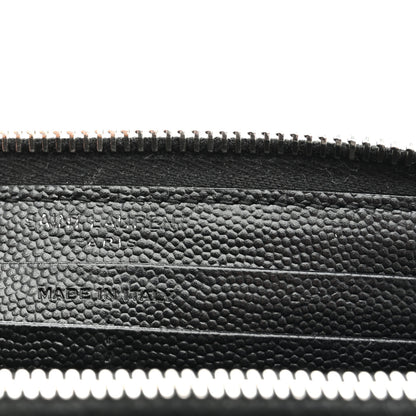 Saint Laurent Grain De Poudre Matelasse Chevron Monogram Zip Around Wallet Black 6 of 9