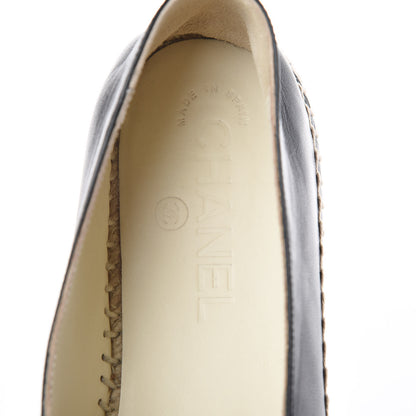 Chanel Lambskin CC Espadrilles 36 Black 6 of 9