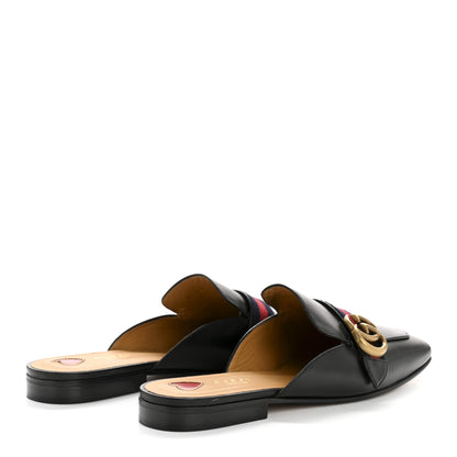 Gucci Calfskin Web Womens Peyton GG Slippers 39 Black 5 of 9