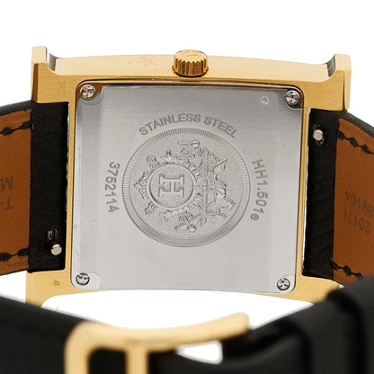 Hermes Stainless Steel Epsom 26mm Heure H Hour Quartz Watch Noir 4 of 5