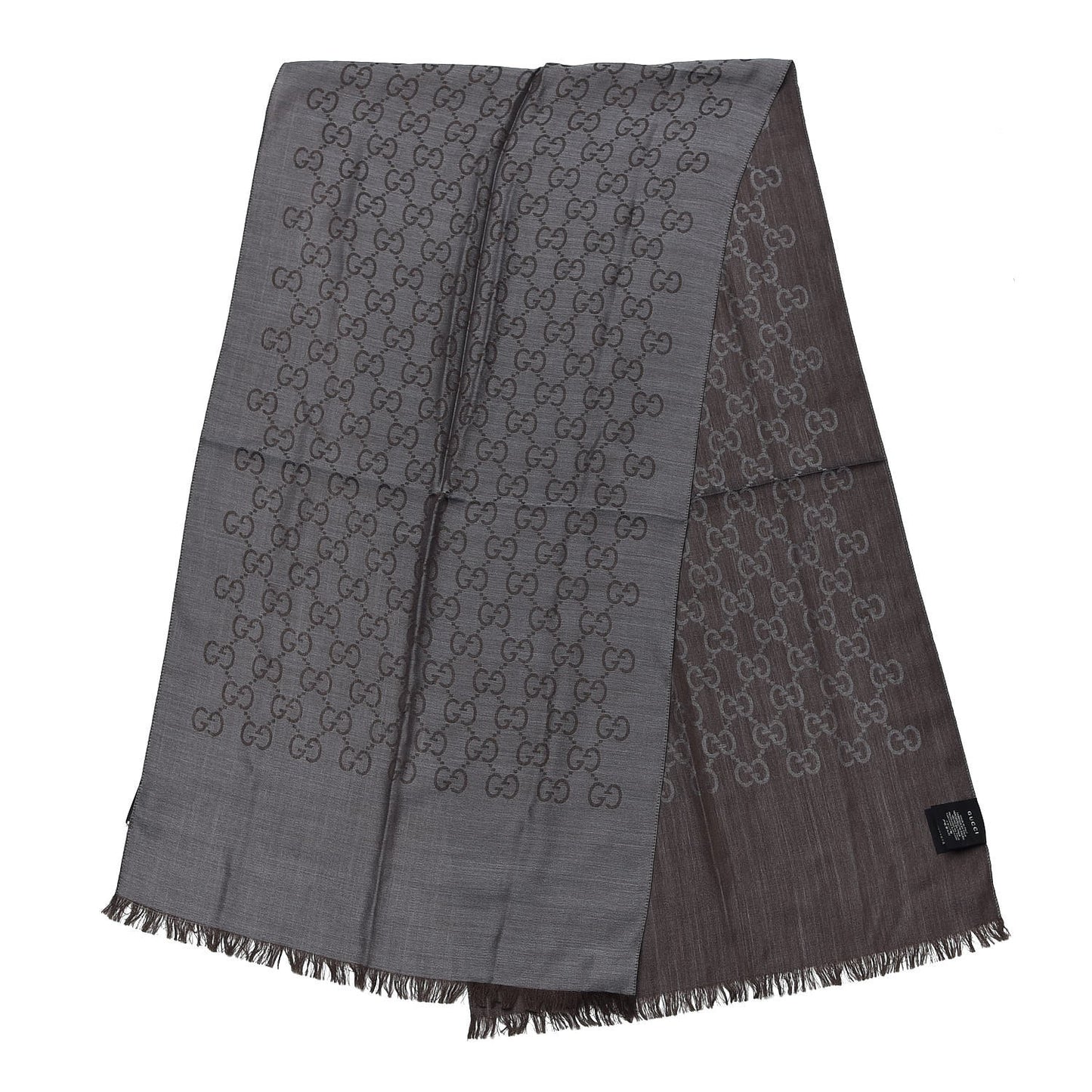 Wool Silk GG Monogram GGNat Scarf Anthracite